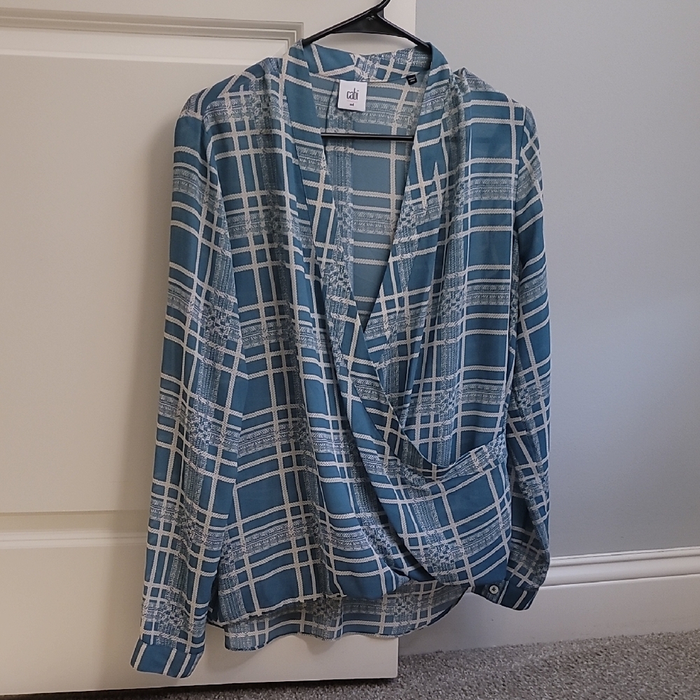 Cabi Blue Plaid Women's Top